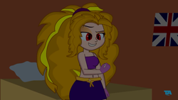 Size: 1280x720 | Tagged: safe, artist:soniclegacy1, adagio dazzle, equestria girls, bed, female, solo, union jack