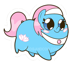 Size: 550x474 | Tagged: safe, artist:coggler, artist:frog&cog, artist:gopherfrog, lotus blossom, pony, chubbie, simple background, solo, sticker, transparent background