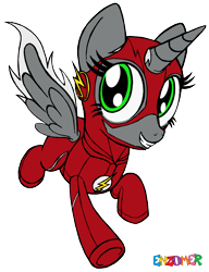 Size: 2544x3312 | Tagged: safe, artist:enzomersimpsons, oc, oc only, oc:shade, alicorn, pony, clothes, cosplay, costume, female, high res, mare, simple background, solo, the flash, transparent background