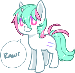 Size: 477x468 | Tagged: safe, artist:mousu, oc, oc only, oc:quantum leap, earth pony, pony, rawr, solo