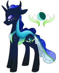 Size: 2898x3581 | Tagged: safe, artist:loladotz, oc, oc only, oc:prince nicodemus, changedling, changeling, interspecies offspring, offspring, parent:princess luna, parent:thorax, simple background, transparent background