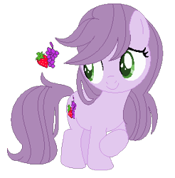 Size: 293x298 | Tagged: safe, artist:brownmota, oc, oc only, oc:lilac berry, earth pony, pony, base used, female, filly, fruit, magical lesbian spawn, mare, offspring, parent:applejack, parent:twilight sparkle, parents:twijack, simple background, solo, transparent background
