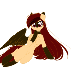 Size: 1024x923 | Tagged: safe, artist:little-sketches, oc, oc only, oc:yeri, pegasus, pony, chest fluff, colored pupils, eye clipping through hair, female, looking at you, mare, simple background, solo, transparent background