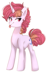 Size: 1024x1629 | Tagged: safe, artist:slasharu, oc, oc only, oc:colcket, pony, unicorn, female, mare, simple background, solo, tongue out, transparent background