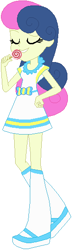 Size: 157x548 | Tagged: safe, artist:ra1nb0wk1tty, bon bon, sweetie drops, equestria girls, candy, clothes, eyes closed, food, hand on hip, lollipop, raised leg, shoes, simple background, socks, solo, white background