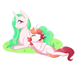 Size: 1722x1496 | Tagged: safe, artist:kittii-kat, oc, oc only, oc:prince oberon, oc:vivienne, alicorn, pony, siblings, simple background, transparent background