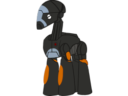 Size: 2048x1536 | Tagged: safe, artist:b1battledroid, pony, commando, commando droid, droid, ponified, simple background, solo, special forces, star wars, transparent background