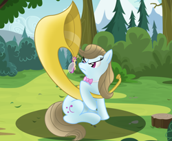 Size: 5600x4600 | Tagged: safe, artist:miragepotato, beauty brass, breezie, earth pony, pony, absurd resolution, female, forest, mare, musical instrument, sousaphone