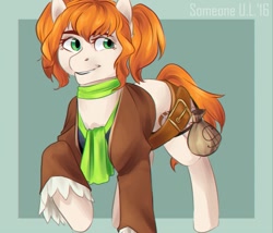 Size: 1225x1050 | Tagged: safe, artist:somepony-ul, earth pony, pony, clothes, commission, cute, female, mare, smiling, solo