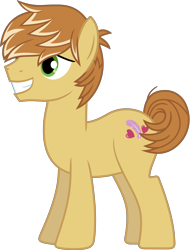 Size: 5625x7415 | Tagged: safe, artist:pink1ejack, feather bangs, earth pony, pony, hard to say anything, absurd resolution, grin, male, simple background, smiling, solo, stallion, transparent background, vector