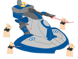 Size: 2048x1536 | Tagged: safe, artist:b1battledroid, pony, aat, battle droids, crossover, group, laser, ponified, star wars, tank (vehicle)