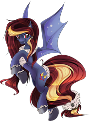 Size: 1626x2200 | Tagged: safe, artist:blackfreya, oc, oc only, oc:ahnais, bat pony, pony, simple background, solo, transparent background