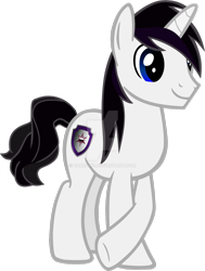 Size: 1024x1353 | Tagged: safe, artist:barrfind, oc, oc only, oc:barrfind, pony, crossed hooves, simple background, solo, transparent background, vector, watermark