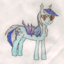 Size: 1024x1025 | Tagged: safe, artist:starkrush, oc, oc only, bat pony oc, female, multicolored hair, old art, solo