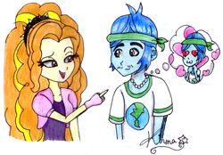 Size: 859x599 | Tagged: safe, artist:lovelygirlmusicer, adagio dazzle, captain planet, equestria girls, capdazzle, clothes, fingerless gloves, gloves, shipping