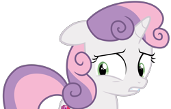 Size: 4972x3191 | Tagged: safe, artist:sketchmcreations, sweetie belle, pony, forever filly, absurd resolution, floppy ears, simple background, transparent background, unhappy, vector