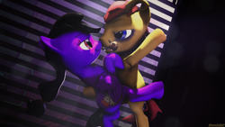 Size: 3200x1800 | Tagged: safe, artist:bronixbad, oc, oc only, oc:bronixbat, oc:filiciafenix, pegasus, pony, succubus, 3d, female, flower, male, mare, oc x oc, romance, rose, shipping, source filmmaker, stallion, tango, wings