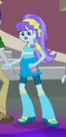 Size: 66x137 | Tagged: safe, screencap, aqua blossom, indigo wreath, equestria girls, friendship games, background human, boots, bowtie, clothes, cropped, ear piercing, earring, flower, high heel boots, jewelry, picture for breezies, piercing, shoes, stairs