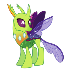 Size: 2000x2000 | Tagged: safe, artist:strangerdragos, changedling, changeling, to where and back again, background changeling, simple background, solo, spread wings, transparent background, vector, wings