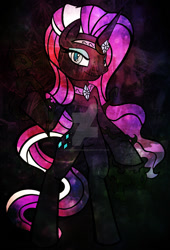 Size: 1024x1504 | Tagged: safe, artist:scribblesketchscoo, idw, nightmare rarity, pony, bipedal, evil, female, mare, solo, watermark