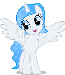 Size: 3508x4000 | Tagged: safe, artist:dashiesparkle, oc, oc only, oc:white flare, alicorn, pony, cute, female, head tilt, high res, mare, ocbetes, simple background, solo, spread wings, transparent background, vector, wings