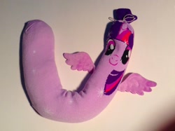 Size: 1600x1194 | Tagged: safe, twilight sparkle, twilight sparkle (alicorn), alicorn, pony, irl, merchandise, neck warmer, not salmon, photo, plushie, solo, twitem, wat, what has science done, worm pony