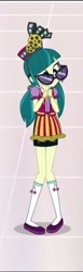 Size: 148x480 | Tagged: safe, screencap, juniper montage, equestria girls, mirror magic, spoiler:eqg specials, clothes, cropped, cute, female, glasses, hat, pigtails, shoes, skirt, socks, sunglasses