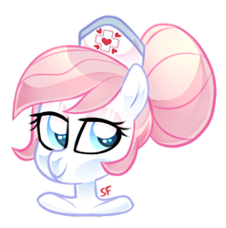 Size: 341x344 | Tagged: safe, artist:sugahfox, nurse redheart, anthro, earth pony, bust, female, mare, portrait, simple background, solo, transparent background