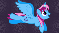 Size: 11200x6300 | Tagged: safe, artist:parclytaxel, oc, oc only, oc:parcly taxel, alicorn, pony, .svg available, absurd resolution, alicorn oc, cutie mark, flying, horn ring, smiling, solo, thue-morse sequence along the squares, vector, wallpaper