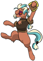 Size: 685x969 | Tagged: safe, artist:brendahickey, idw, cocoa axe, earth pony, pony, legends of magic, spoiler:comic, spoiler:comiclom2, female, mare, mighty helm, mug, solo