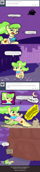 Size: 640x2740 | Tagged: safe, artist:ficficponyfic, chickadee, ms. peachbottom, oc, pony, cyoa, cyoa:peachbottom's quest, tumblr