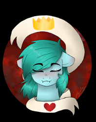 Size: 2608x3312 | Tagged: safe, artist:pinkcloudhugger, oc, oc only, oc:candy cloud, pony, blushing, bust, eyes closed, female, floppy ears, hair over one eye, lip piercing, mare, piercing, portrait, solo