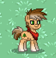 Size: 196x204 | Tagged: safe, oc, oc only, oc:buck evergreen, earth pony, pony, bandana, male, pony town, smiling, solo