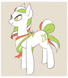 Size: 730x840 | Tagged: safe, artist:tilling-tan, oc, oc only, oc:princess stivalia, female, flag, flower, italy, lidded eyes, nation ponies, neckerchief, ponified, smiling, solo