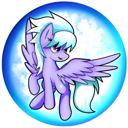 Size: 2539x2539 | Tagged: safe, artist:flamevulture17, cloudchaser, pegasus, pony, commission, female, open mouth, orb, smiling, solo, spread wings