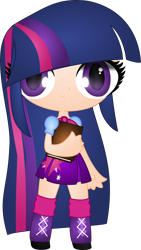 Size: 4217x7486 | Tagged: safe, artist:spophia, twilight sparkle, equestria girls, absurd resolution, book, chibi, human coloration, simple background, solo, transparent background