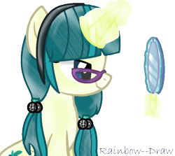 Size: 738x658 | Tagged: safe, artist:rainbow--draw, artist:starchase-bases, juniper montage, pony, unicorn, equestria girls, spoiler:eqg specials, base used, equestria girls ponified, magic, magic aura, mirror, ponified, simple background, solo, transparent background