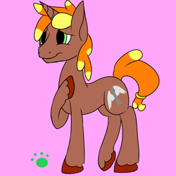 Size: 1500x1500 | Tagged: safe, artist:vorian caverns, oc, oc only, pony, unicorn, feathered hooves, male, simple background, smiling, solo, stallion, unnamed oc, unshorn fetlocks