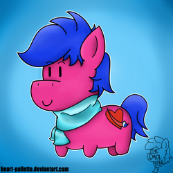 Size: 1280x1280 | Tagged: safe, artist:heart-pallette, artist:heartpallete, oc, oc only, oc:heart pallette, clothes, cute, scarf, smolpone, solo