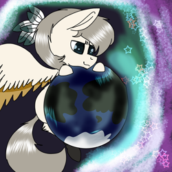 Size: 2000x2000 | Tagged: safe, artist:brokensilence, oc, oc only, oc:serenity, pegasus, pony, big pony, earth, feather, solo