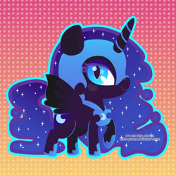 Size: 495x495 | Tagged: safe, artist:miss-glitter, nightmare moon, alicorn, pony, chibi, solo