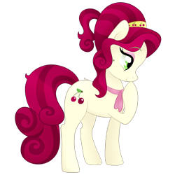 Size: 2000x2000 | Tagged: safe, artist:orcakisses, cherry jubilee, earth pony, pony, cute, female, mare, profile, raised hoof, simple background, solo, transparent background