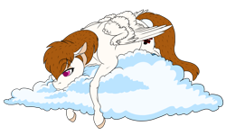 Size: 1120x672 | Tagged: safe, artist:bijutsuyoukai, oc, oc only, oc:milkshake, pegasus, pony, bored, cloud, female, mare, simple background, solo, transparent background