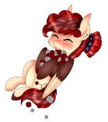 Size: 3689x4145 | Tagged: safe, artist:enghelkitten, oc, oc only, oc:rose, pegasus, pony, absurd resolution, eyes closed, female, flower, mare, rose, simple background, solo, transparent background