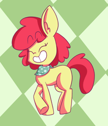 Size: 1340x1561 | Tagged: safe, artist:typhwosion, apple bloom, leaning, neckerchief, solo