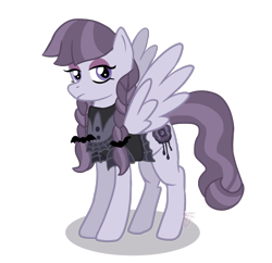 Size: 1098x1064 | Tagged: safe, artist:darkpathwalker9900, inky rose, pegasus, pony, honest apple, braid, female, goth, mare, simple background, solo, transparent background