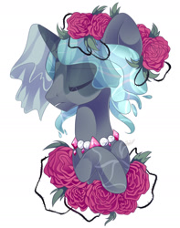 Size: 1314x1671 | Tagged: safe, artist:nuryndork, oc, oc only, oc:raizael, original species, pond pony, flower, jewelry, necklace, rose, solo