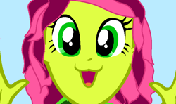 Size: 762x452 | Tagged: safe, artist:awesome-derpy, oc, oc only, equestria girls, catface, pinkie's catface, solo