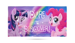 Size: 1500x860 | Tagged: safe, derpibooru import, pinkie pie, twilight sparkle, twilight sparkle (alicorn), alicorn, earth pony, pony, my little pony: the movie, dare to discover, discover, merchandise, towel