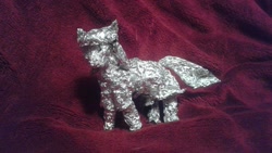 Size: 2560x1440 | Tagged: safe, artist:thefoilguy, maud pie, pony, aluminum, foil, irl, photo, sculpture, solo, traditional art